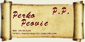 Perko Peović vizit kartica